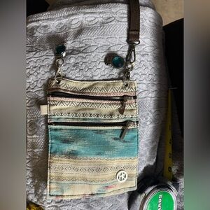 HipKlips Bag with Teal and Beige Accents
